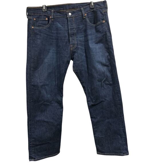 LEVI’S Men’s 501 Dark Wash Button-Fly Jeans, W40 L30 - Picture 2 of 12